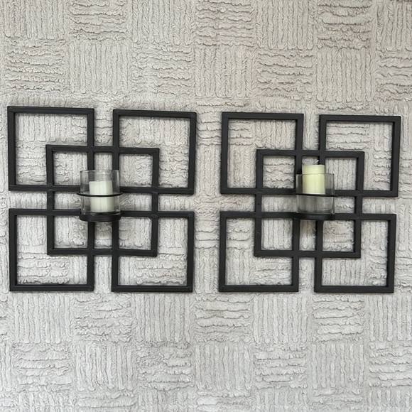 Wall decor sconce candle holder, Set of 2 - Picture 1 of 14